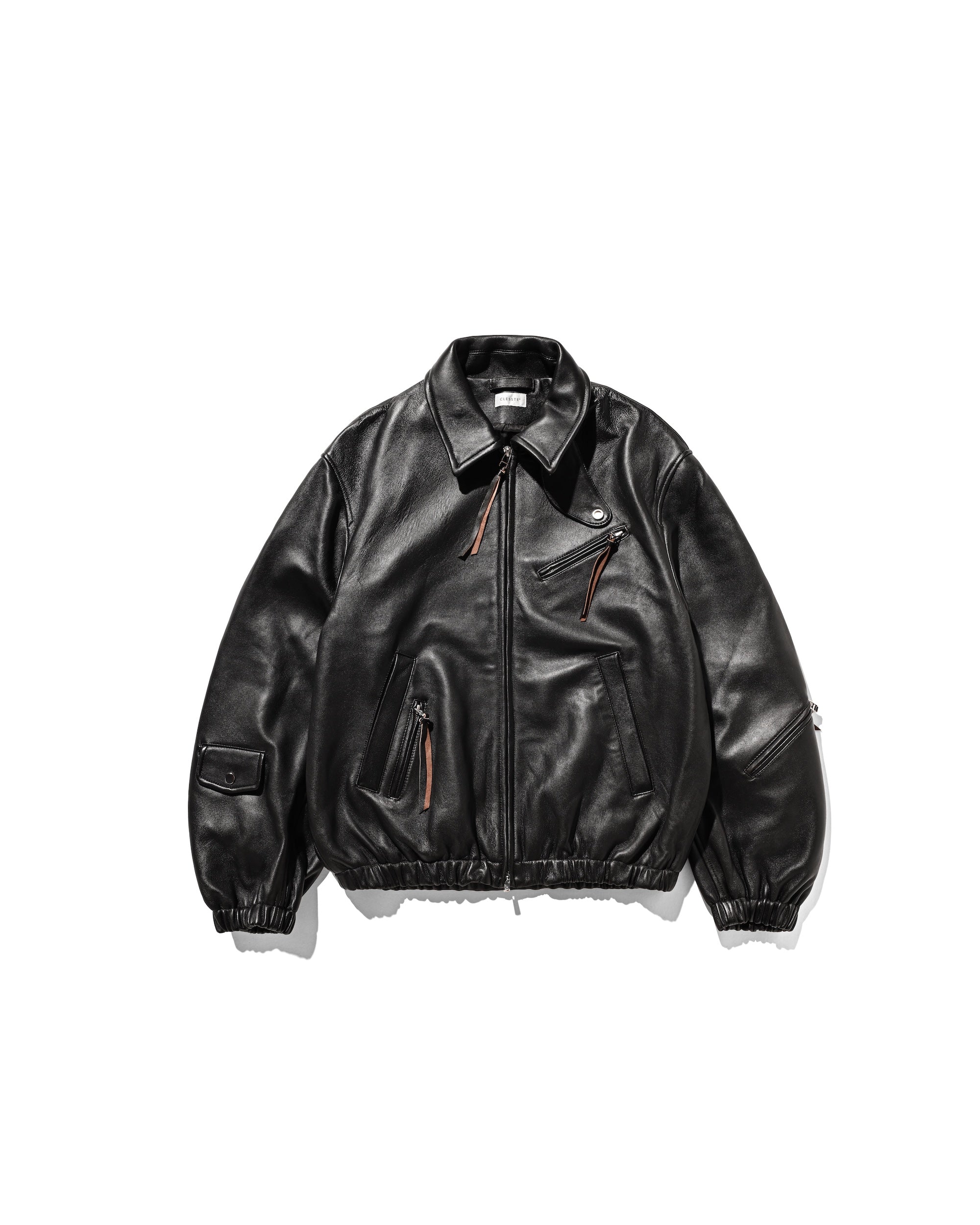 2.18 WED 20:00- PRE ORDER】SHEEP LEATHER UTILITY JACKET (BLACK)