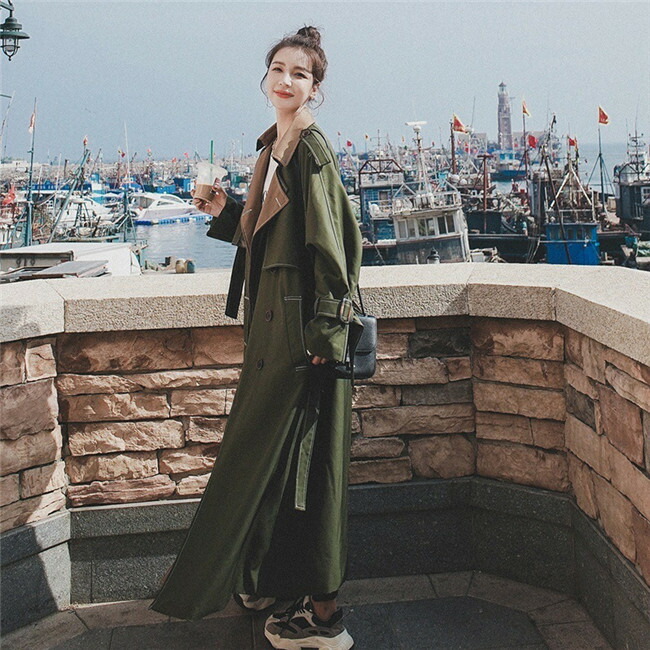 楽天市場】グリーン チェスターコート レディース 冬 ロング トレンチ