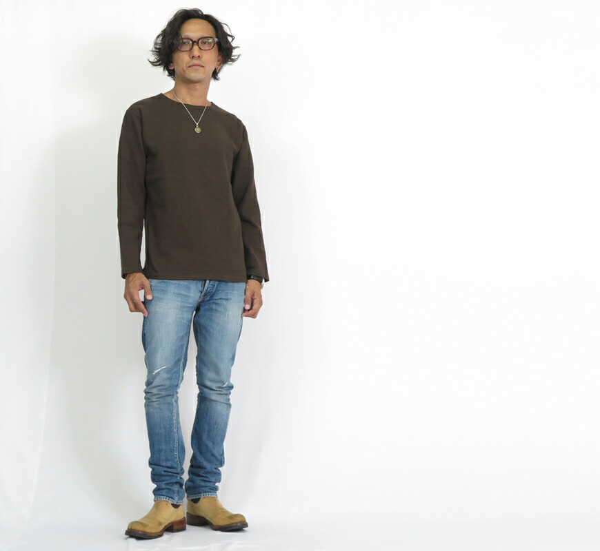 楽天市場】ORGUEIL オルゲイユ 9分袖 ボートネック バスク シャツ 無地