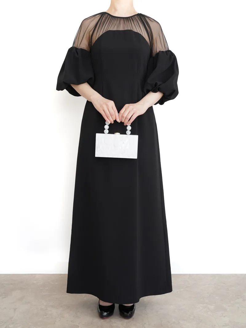 Ameri VINTAGE（アメリ ヴィンテージ）SOUFFLE SLEEVE GEORGETTE DRESS