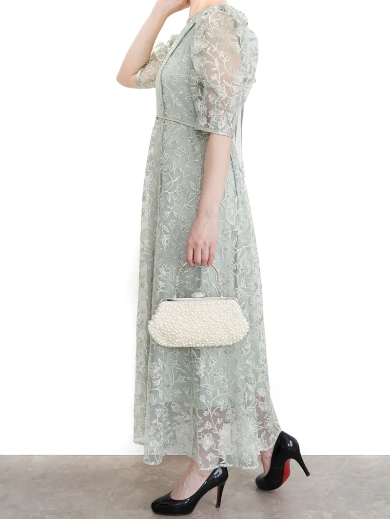LILY BROWN（リリーブラウン）チュール刺繍ドレス（ミント/1
