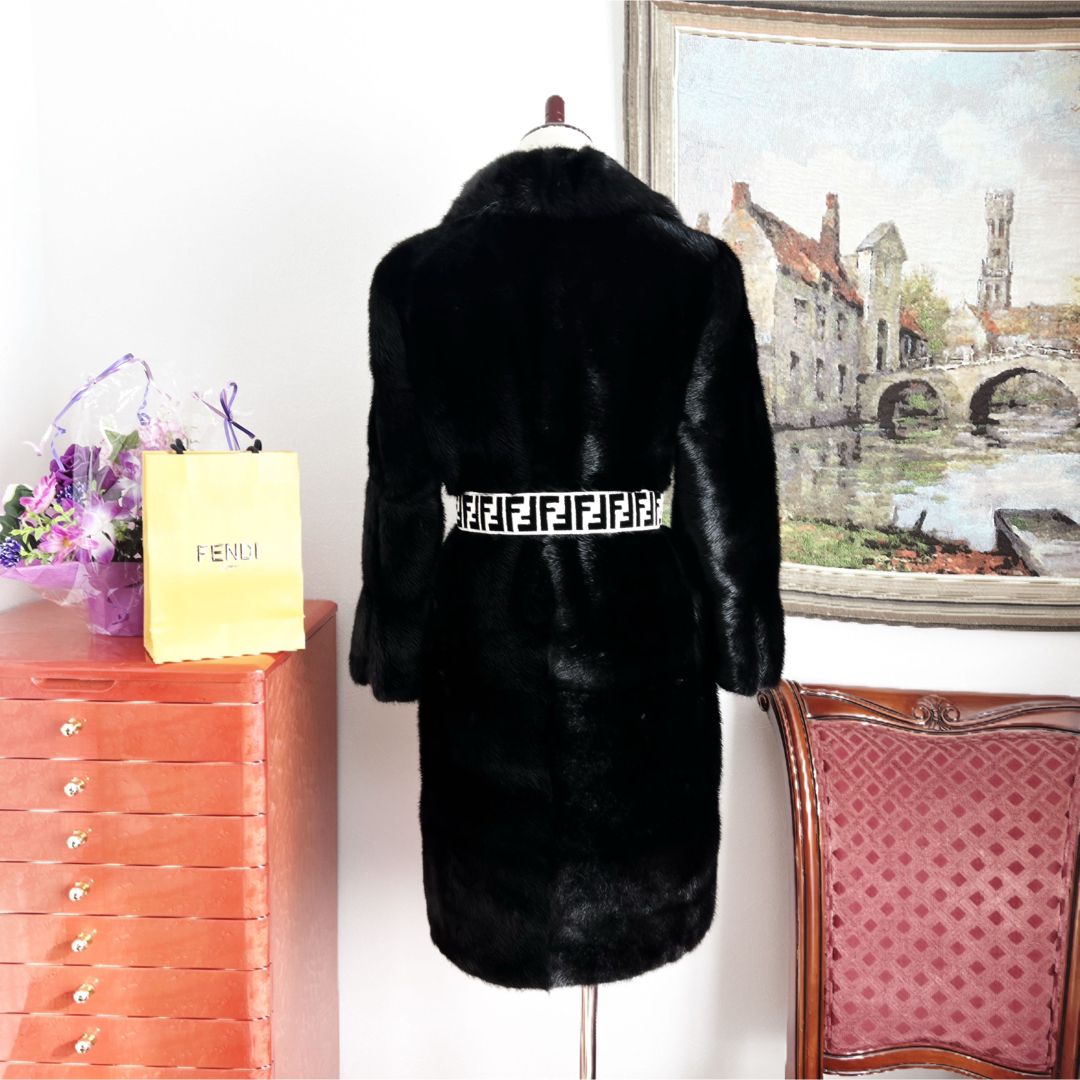 FENDI - 極美品 FENDIフェンディ 総ミンク ファー コート ベルト付