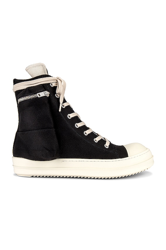 DRKSHDW by Rick Owens High Top Sneaks with Pentagram Embroidery in