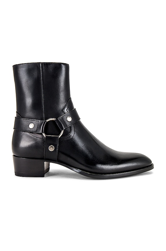 Saint Laurent Wyatt Western Zipped Boot in Noir | FWRD