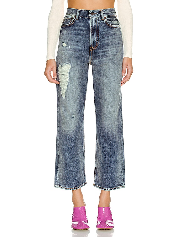 Acne Studios 1993 Mid Torn Straight in Mid Blue | FWRD