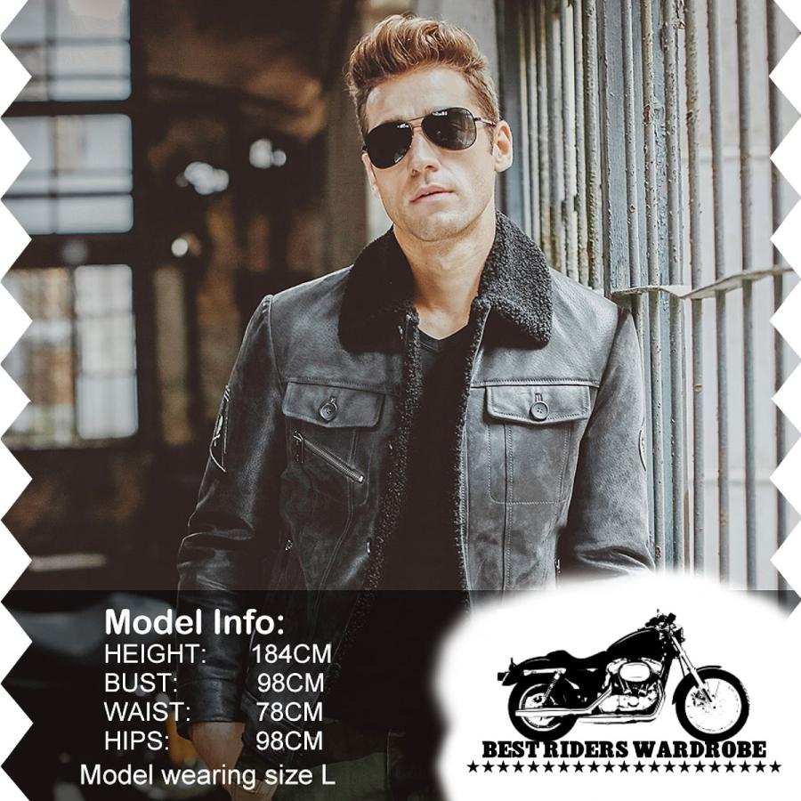 送料無料!】全10サイズ メンズ 本革ボア付き襟ピッグスキンレザー