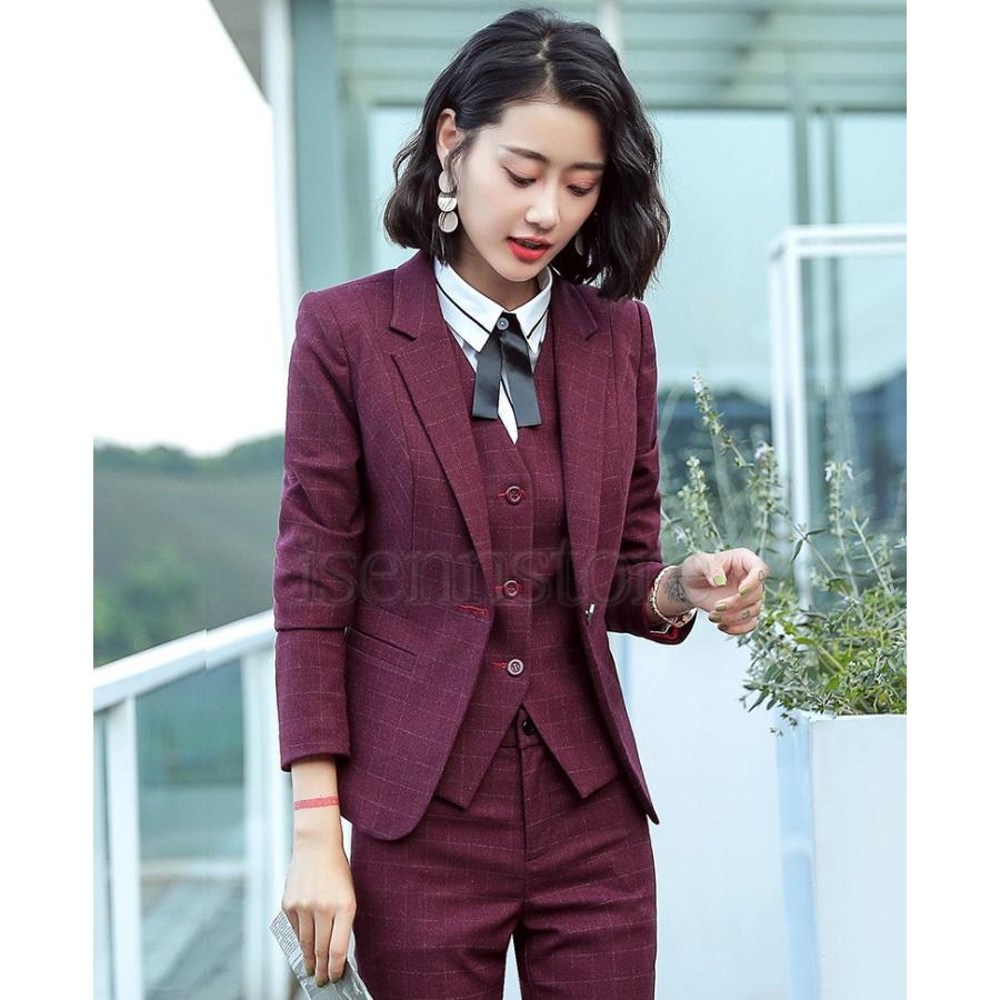 レディース スーツ 5点スーツセット チェック柄 フォーマル