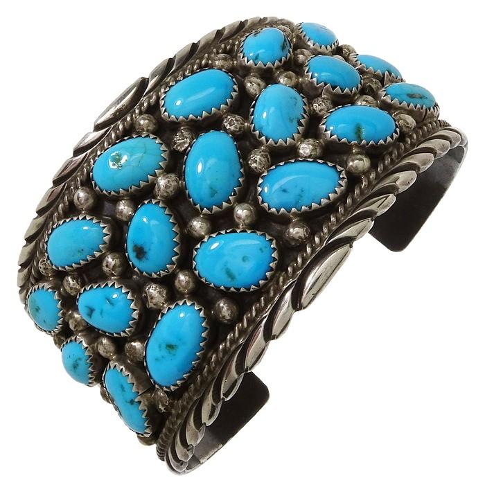 ナバホ族 JS刻印 インディアンジュエリー ターコイズ バングル