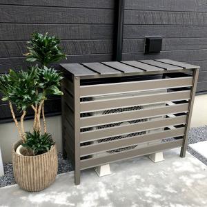 JJ PROHOME エクステリア 人工木＆アルミ製 エアコン室外機カバー 6型