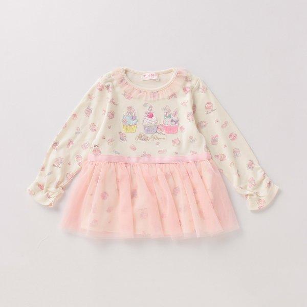 mezzo piano メゾピアノ mezzopiano チュール切り替えスイーツ柄