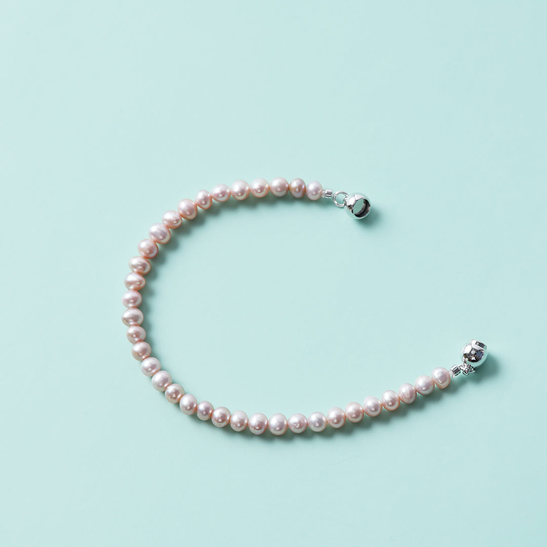 SV925淡水ピンクパールブレスレット