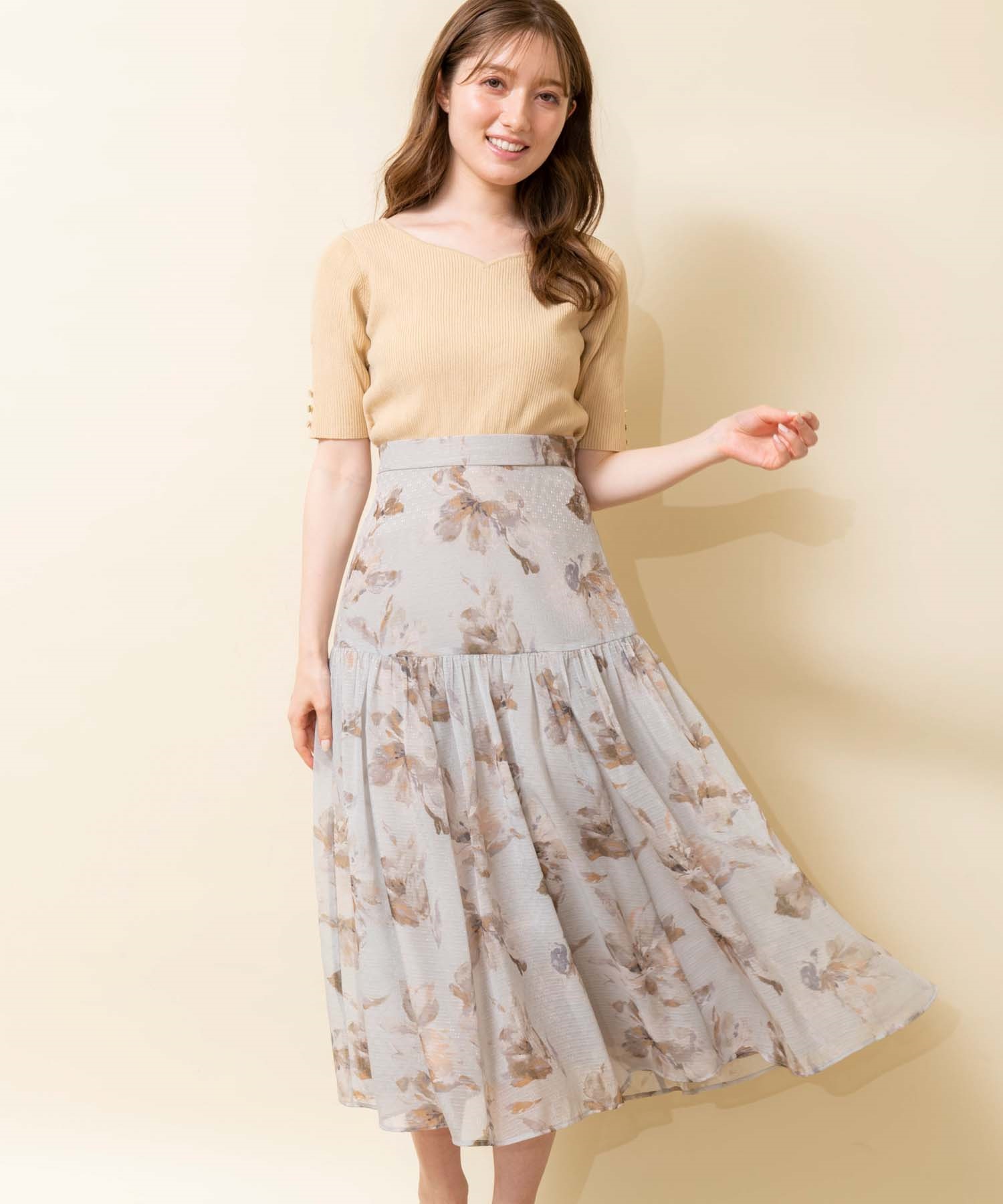 ぼかし花柄シャイニースカート | フレアスカート | NOELA OFFICIAL WEB