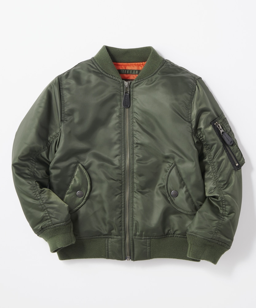 ワッペンMA-1(ジュニアサイズ150cm) キッズ(150 オリーブ): ジャケット